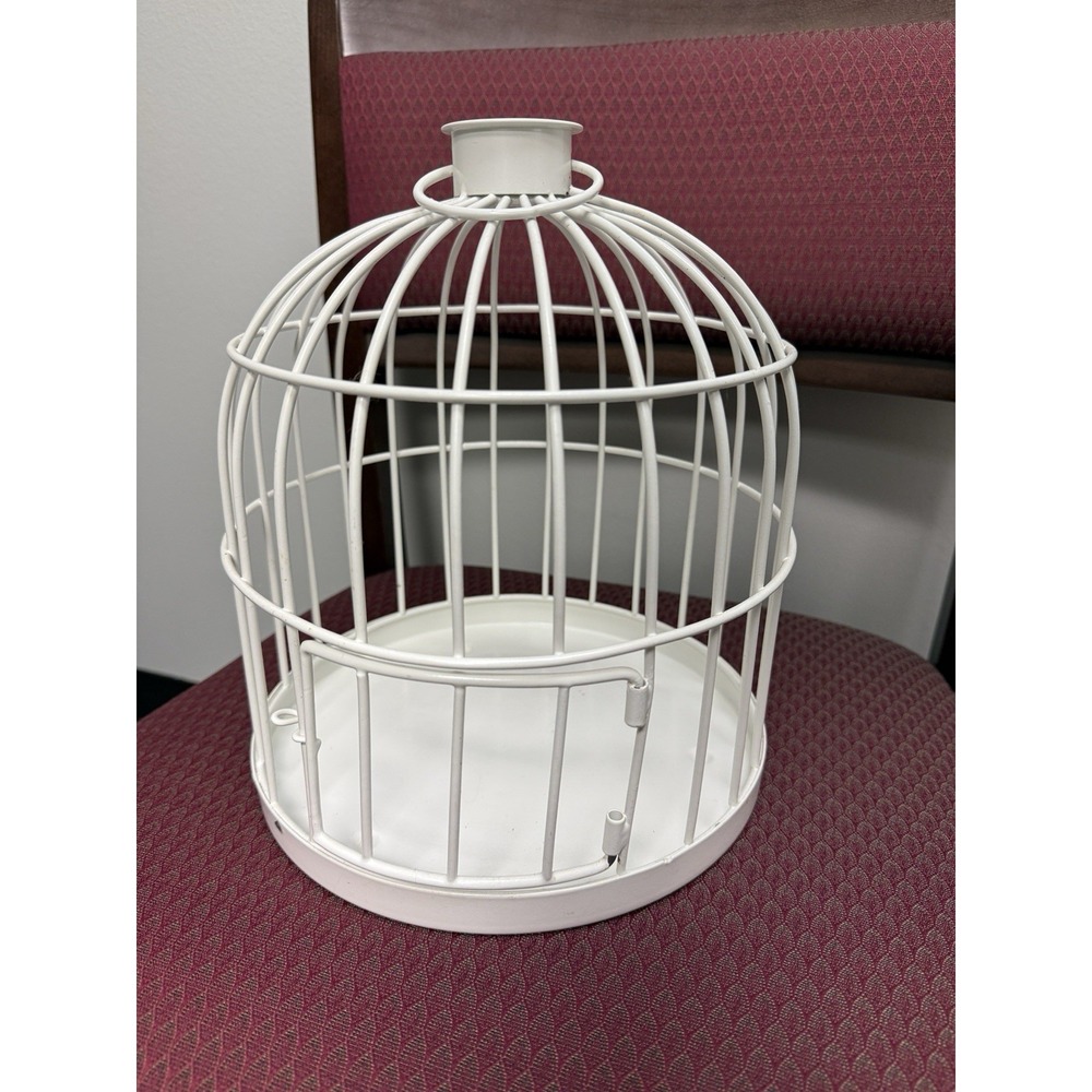 IKEA White Wire Birdcage Decor Lantern Wedding Centerpiece Farmhouse Cottage